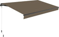 Store Banne Manuel 3x2m pour Terrasse ou Jardin - Structure en Aluminium Solide - Toile Polyestère Résistante - Manivelle Fournie - Couleur Taupe