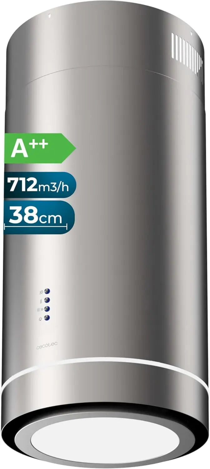 Hotte Îlot 38cm Cecotec Bolero Flux Ire 388000 A++ Inox avec Aspiration 800m³/h et LED